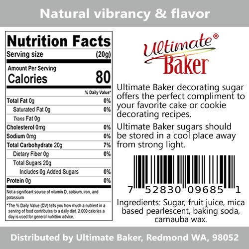 Ultimate Baker Silver Decorating Sugar - Kosher Certified Natural Large Crystal Decorating Sugar (8oz Bag Naturally Colored Silver Sugar) - Thumbnail 5