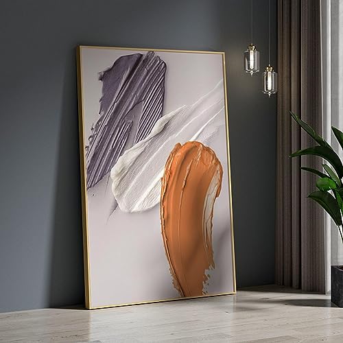 Tableau abstrait orange et violet KEBIA pour décoration murale de salon et porche contemporain
