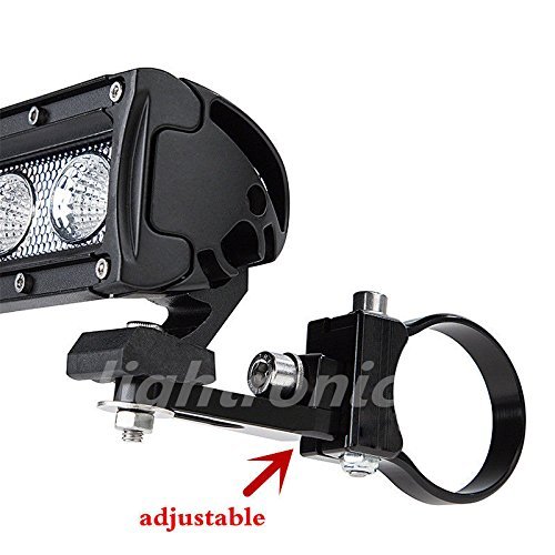 Universal-Fit 360° Adjustable 1.75" Tubular Clamp Light Mounts For Offroad Led Light Bar Easy Positioning On Trucks & Suv Tube Surface, High-Grade Light Weight Aluminum, Black Sleek Finish, 2 Pcs Set #TOP2