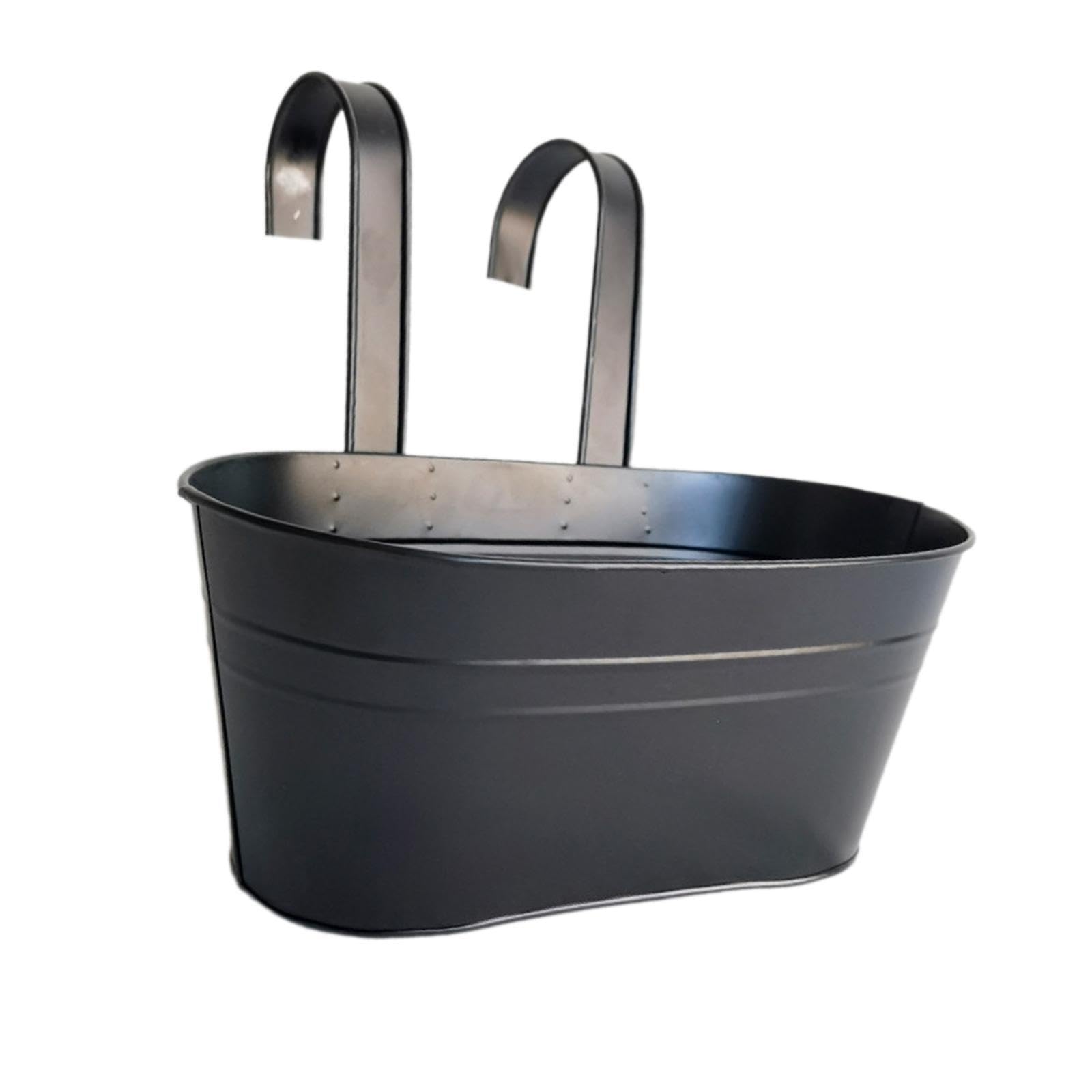 ALCXAZS Balcony Vase Sleek Patio Iron Bucket Planter Durable Hanging Flower Pot Indoor Gardens Which Complements Any Outdoor Decoration Flower Holder Wall