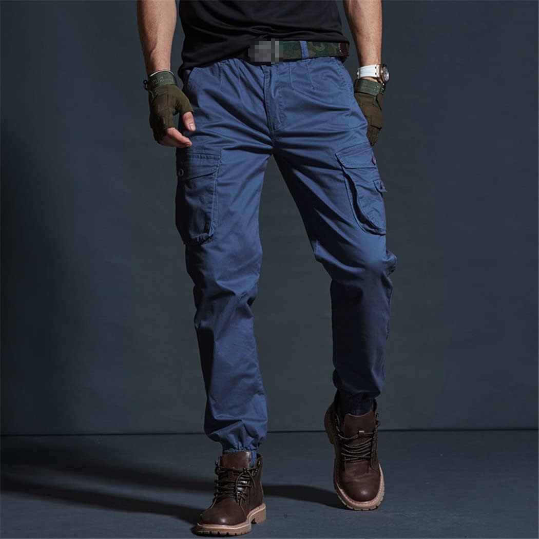 Men Khaki Casual Pants Military Joggers Camo1 Cargo Pants Multi-Pocket Tactical Black Army Trousers