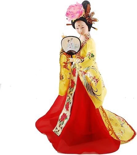Miniatura 2 de Figura de seda artesanal tradicional china muñeca china coleccionable muñeca de seda (amarillo)