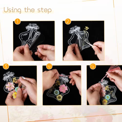 TaoBary 91 Pcs DIY Handmade Transparent Dried Flower Bookmark Set Include Butterflies Clear Bookmarks Dried Flowers Colorful Tassels and Tweezer for Book Bottle Supplies(Classic Color) by TaoBary - Image 2