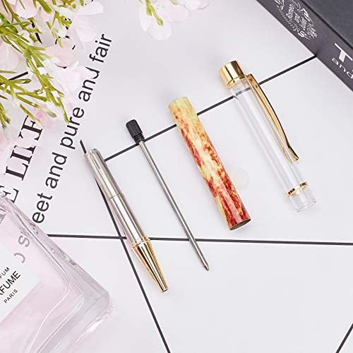 GORGECRAFT 10 Pcs/set Empty Tube Pens Creative Marble Empty Ballpoint Pen for DIY Glitter Epoxy Resin Crystal Ballpoint Pen Herbarium Pen Making