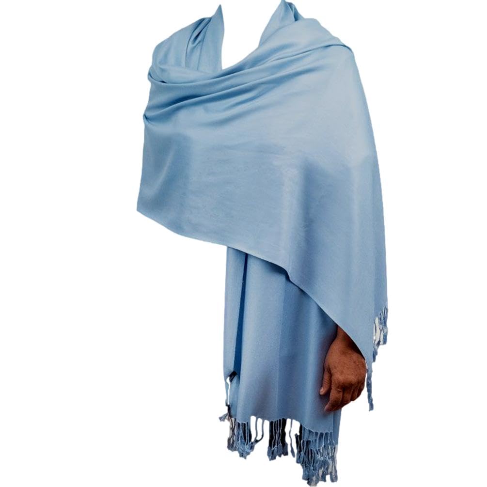 Purple Possum® Blue Pashmina Wrap Ladies Fair Trade Oversized Scarf Wedding Shawl Large Prom Bridesmaid Accessories