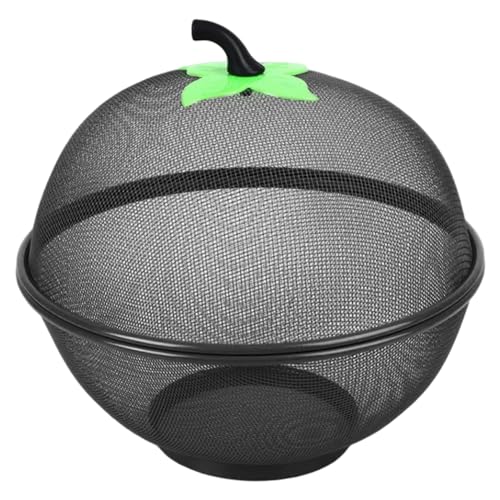 Ngbbby Fruit Bowl with Lid 10 inch Apple-Shape Metal Fine Mesh Fruit Basket with Lid for Kitchen Vegetables Snacks Covered Bowl