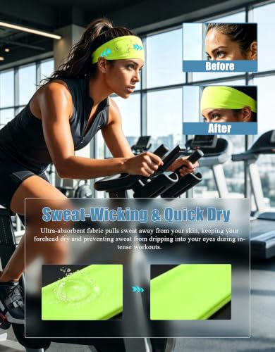 Image of Headbands for Men & Women, Sweat Headband Non-Slip Sweatband Sports Running Cycling Yoga Basketball Workout Football Training
