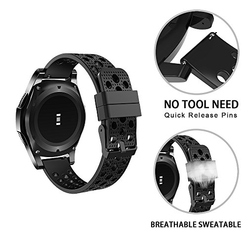 22Mm Watch Band Compatible Samsung Gear S3 Frontier Bands/S3 Classic Band/Galaxy Watch 46Mm/Moto 360 2Nd Gen 46Mm Silicone Material #TOP3
