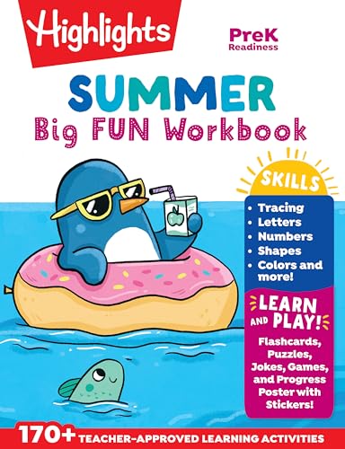 Summer Big Fun Workbook Preschool Readiness: Summer Preschool Learning Activity Book with Letter Tracing, Writing Practice and More for Kids Ages 3-5 (Highlights Summer Learning)