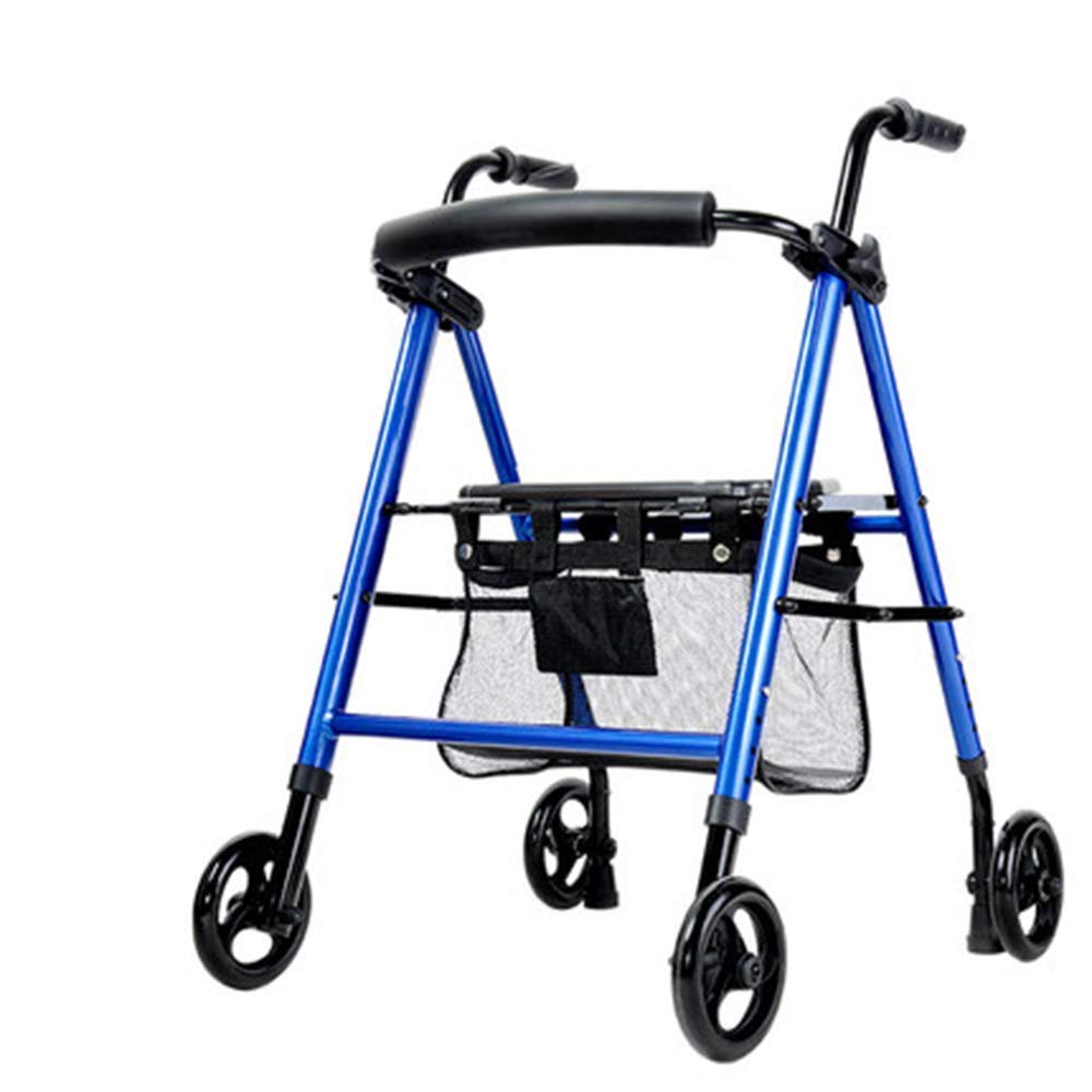 Walker, deambulatore Elettrico per Il Trasporto di sedie a rotelle con Sedile e Ruote - deambulatore Pieghevole e Sedia da Trasporto, Blu Little Surprise