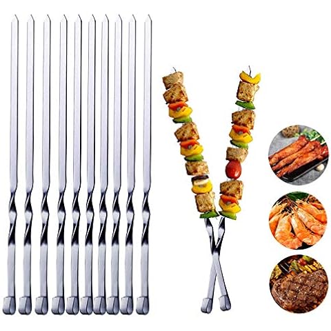 Jandays 10-Piece Stainless Steel Kebab Skewers Cover