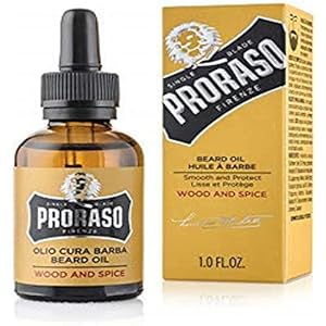 Proraso Beard Oil, Wood & Spice, 30 ml, Bartöl mit Zedernholz & Zitrus-Duft, Bart Weichmacher pflegt Haut & Haar und schützt das Barthaar, Made in Italy