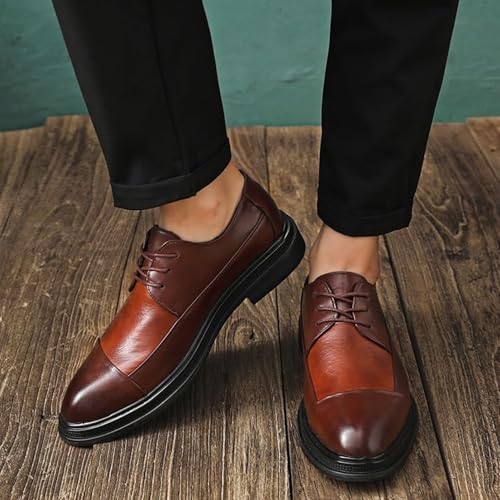 Men's Lace-Up Business Sneakers, Oxford Leather Dress Shoes2