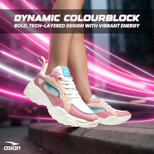 Image of ASIAN Women BLOSSOM-12 Running and Casual wear Running Shoes with Laces, Lightweight and Comfortable Shoes Gym and Sports Shoes for Women & Girls with Stylish Design