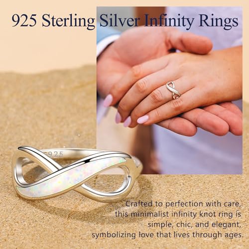 Suplight 925 Sterling Silver Ring Simple Infinity Knot Wedding Band Rings Love Knot Promise Ring for Women Size 4-12(with Gift Box)4
