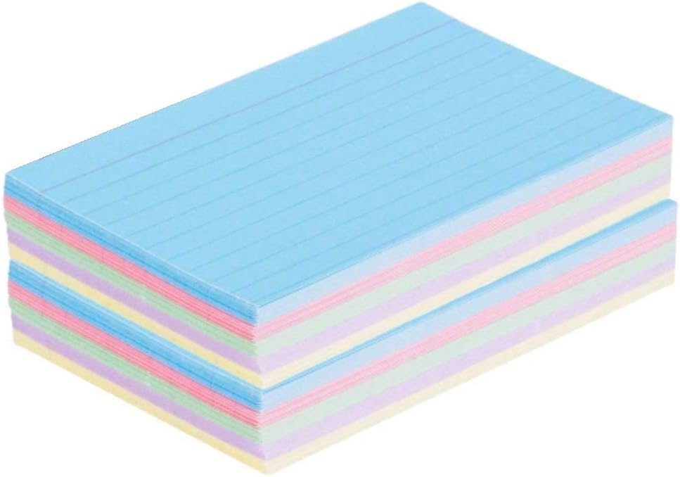 1InTheOffice Ruled 4" x 6" Index Cards, Assorted Pastel, 200/Pack