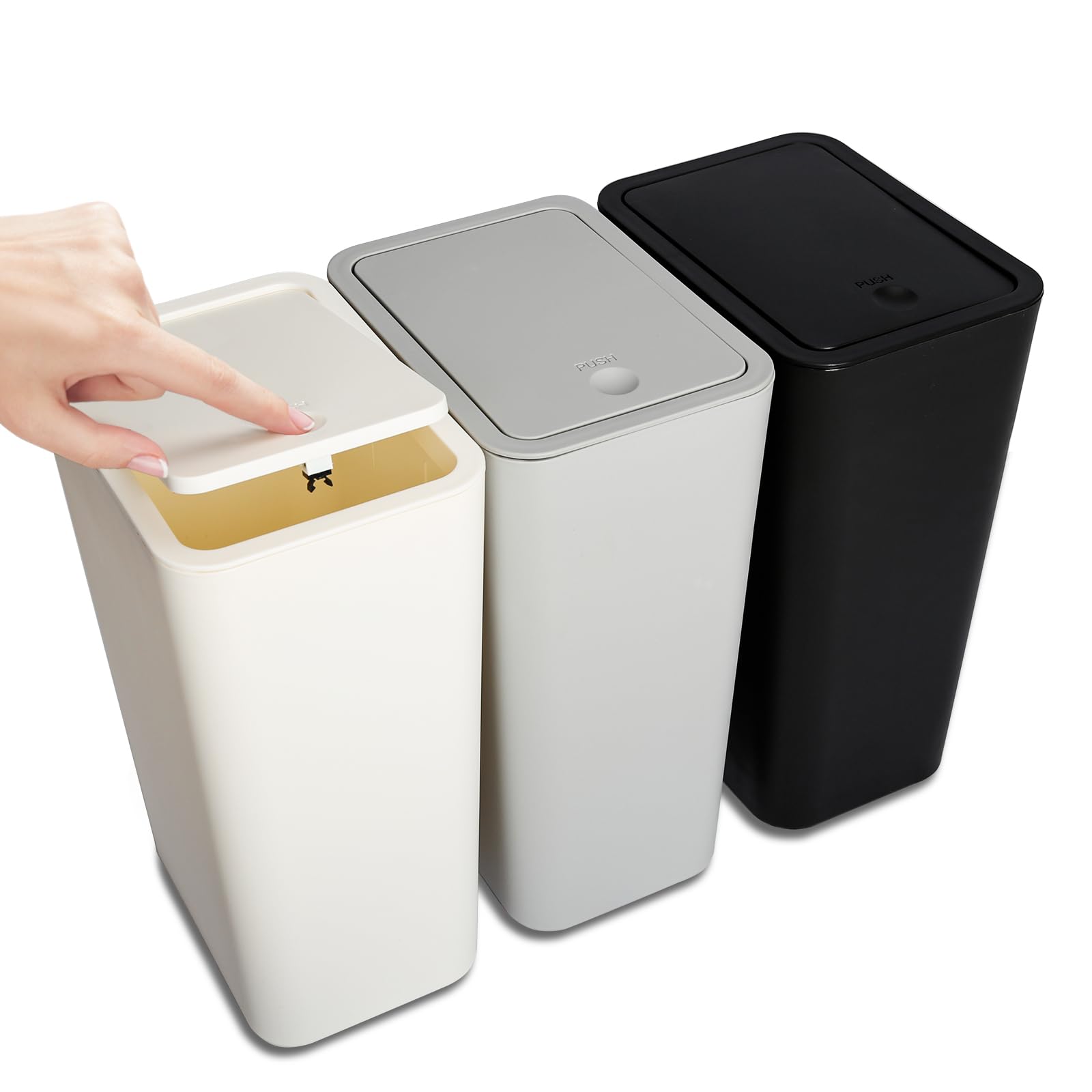 N. NETDOT 3 Pack Small Trash Cans - Black -13