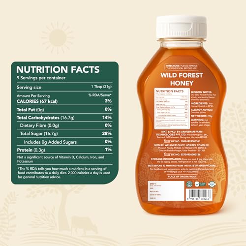 Image of Anveshan WILD FOREST HONEY (SQUEEZY) - 275g | Minimally Processed | Easy to Use| 100% Pure and Natural| Raw, Unprocessed & Unpasteurized Honey | Good for Heart Health