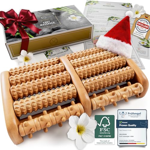 HELDSON Wooden Foot Roller Massager