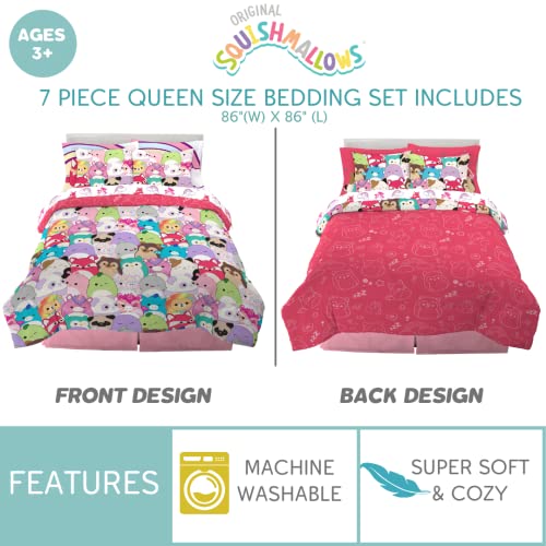 Franco Squishmallows Bedding Super Soft Comforter And Sheet Set With Sham, 7 Piece Queen Size #TOP1
