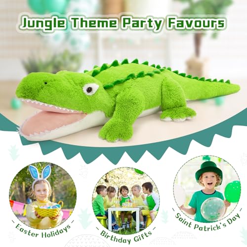 Image of Tezituor 51 inch Giant Alligator Stuffed Animals, Hugging 4ft Large Alligator Plush Body Pillow for Girls Boys, Soft Stuffed Crocodile Plushies Toy for Birthday Valentine's Day Gift Decora