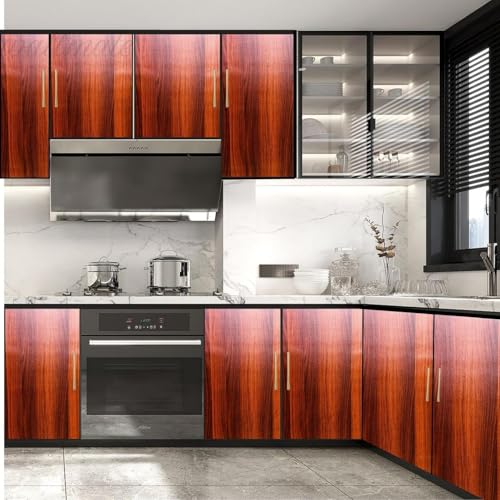Image of WALLMATE Self Adhesive Wood Grain Wallpaper Vinyl Furniture Sticker Wood Wallpaper Kitchen Wallpaper Wooden Door Desktop Wallpapers (Wallnut Browns, 24x50 Inch)