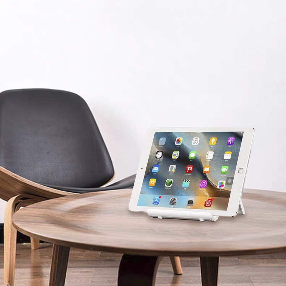 Mayten Soporte ajustable para teléfono celular, soporte universal, plegable, compatible con iPhone Phone 11 Pro Xs Max Xr X 8, iPad Mini, tabletas (7-10 pulgadas)-Blanco