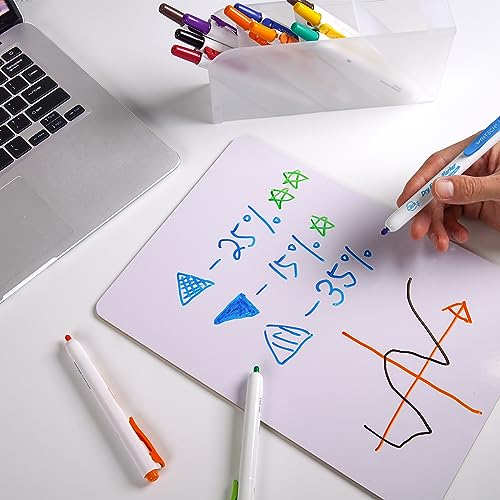 Image of WRITECH Retractable Dry Erase Markers: Fine Tip Assorted Color Low Odor Multi Colored Set Refillable Clickable Multicolor Thin Point Whiteboard Marker Bulk 12ct No Bleed Smear