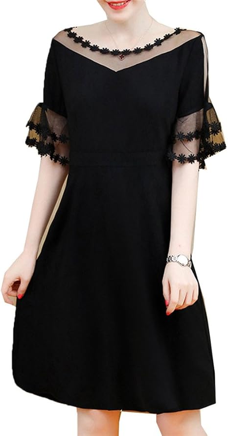 Amazon Co Jp 美しいです ワンピース レディース 夏 秋 冬 Aライン スリム オフショルダー ブラック Xl 服 ファッション小物