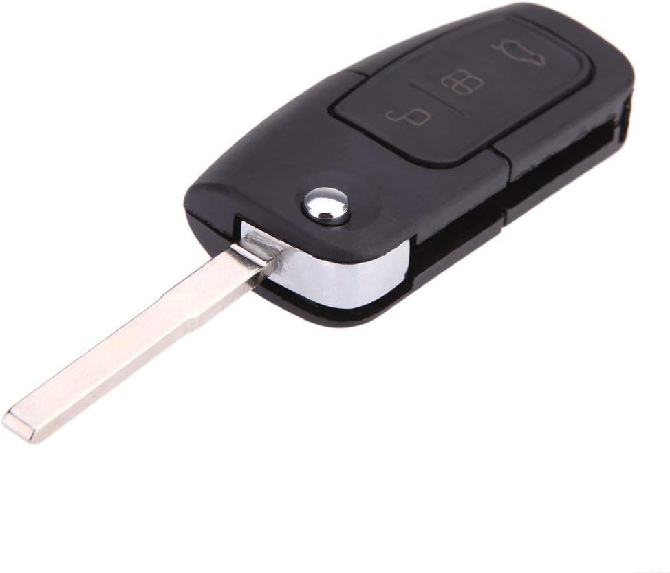 IONEAL Uncut 3 ButtonCar Key Shell Replacements Car Remote Key Fob Case Blank Cover for Ford/Focus Fiesta C Max Ka