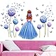 HUOGEE Blumen Fee Wandtattoo Wandsticker Wandtattoo Babyzimmer Mädchen Bunt Schmetterling und Blumen Pflanzen Wandaufkleber für Mädchen Babyzimmer Schlafzimmer Hause Wanddekoration (Blue)