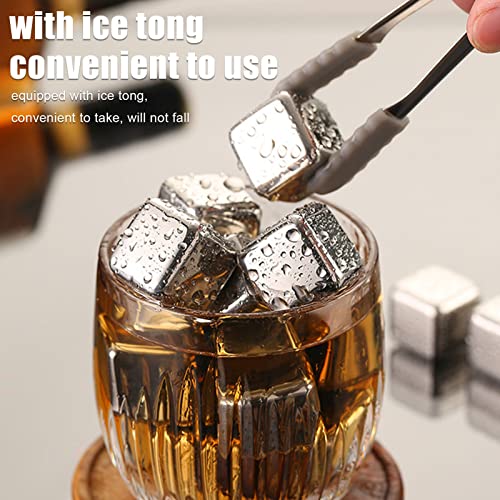 FLEXMAN 4Pcs Stainless Steel Ice Cubes, Application Reusable Chilling Stones, Whiskey Chilling Rocks, Polishing Beverage Chilling Stones for Kitchen Restaurant Office - Thumbnail 5