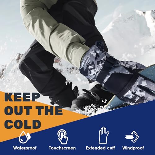 Guantes de Esquí para Hombre y Mujer,Guantes Esqui Impermeables,Guantes de Invierno Impermeable para Hombre y Mujer,Waterproof and Warm Gloves Suitable for Outdoor Skiing Activities (M) - imagen 5