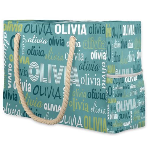 Custom Name Beach Bag for Women and Men Personalized Extra Large Waterproof Zipper Travel Tote Bags