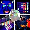 Glow-in-the-dark-paint-Kalolary-Neon-Eyeshadow-Glow-Palette-UV-Glow-Blacklight-Matte-and-Glitter-24-Colors-Highly-Pigmented-Eyeshadow-Kit-with-4-Brushes-for-Halloween-Face-Body-Makeup Kalolary Neon Eyeshadow Glow Palette UV Glow Blacklight Matte and Glitter, 24 Colors Highly Pigmented Eyeshadow Kit with 4 Brushes for Face Body Makeup