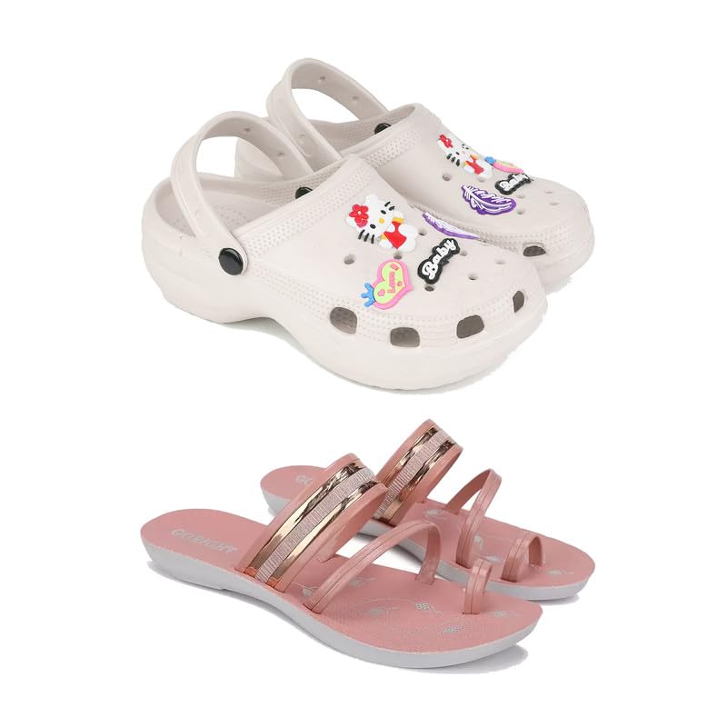 Premium Comfortable Regular Wear Women Clogs with Stylish Flats Fashion Sandal for Women's & Girls-Combo-COMBO(2)-O10-1944-5 -P-EURO-36-picture-51