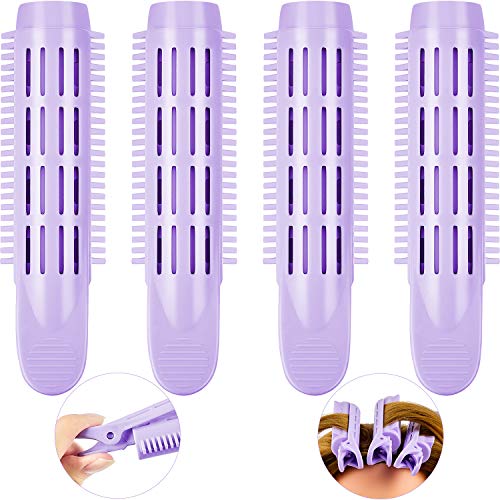 4 Pieces Volumizing Hair Root Clip Natural Fluffy Hair Clip Volume Hair Curler Clip Hair Root Curler Roller Fluffy Clamps Rollers Hair Styling Tool No Damage And Heat-free Volumized Hairstyle (Purple)