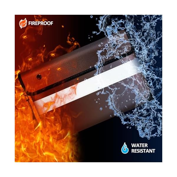 Vailoin Isolierte feuerfeste Geldtasche für Bargeld, feuerfeste, wasserdichte Dokumententaschen mit reflektierendem Streifen, Wertsachen – Bild 3