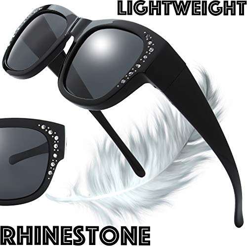 Image of The Fresh High Definition Polarized Wrap Around Shield Sunglasses for Glasses - Leather Eyeglasses Case