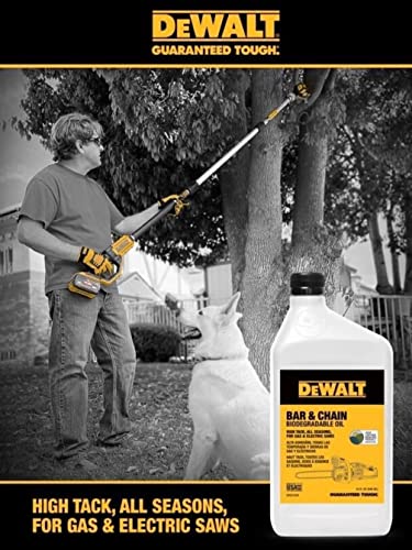 Image of DEWALT - Biodegradable Bar & Chain Oil - Green, Eco-Friendly, Non-Toxic Professional Bar & Chainsaw Lubricant (32 oz (Case of 2))