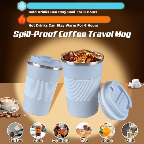Image of Vacuum Insulated Stainless Steel Travel Coffee Mug,Leak Proof Cup with Lid