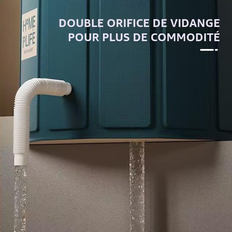Simcat Baignoire Portable Pour Adultes, Baignoire De Bain De Glace Pliable Pour L'Entraînement À L'Eau Froide Et La Récupération (80x65 cm, Blanc)