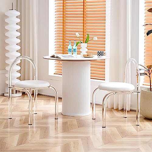 Modernas sillas de comedor acrílicas, tapizadas de terciopelo con patas transparentes, diseño sin brazos para comedor o dormitorio, sillas de acento acrílico