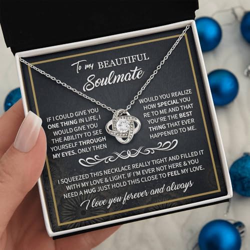 To My Soulmate Necklace For Women, Beautiful Soulmate Jewelry With Message Card and Box4