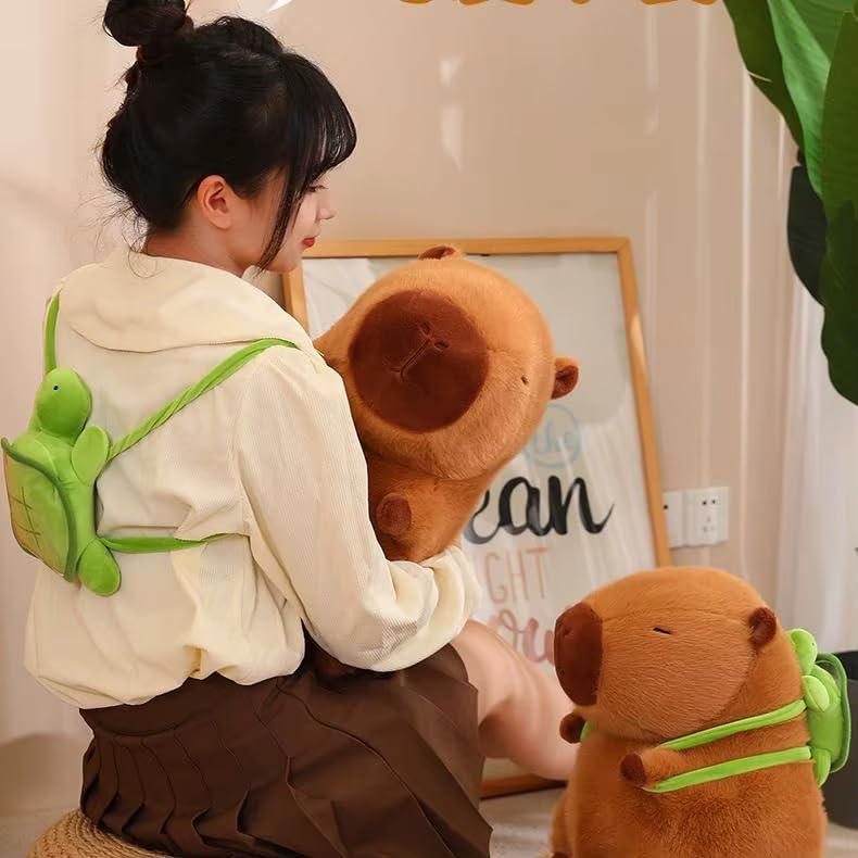 Image of SCOOBA Capybara with Cute Turtle Bag Soft Toys 35cm for Kids Teens (Capybara with Turtle Bag)
