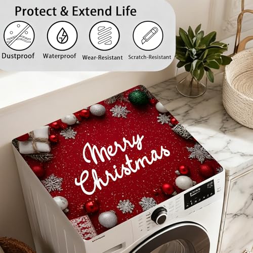 Image of Washer Dryer Top Cover Mat, Non-Slip Laundry Room Decor, Laundry Room Kitchen Appliance Decor Protector Size 23.6x19.7in