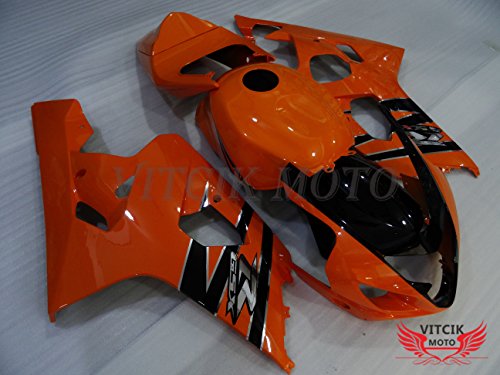 Vitcik (Fairing Kits Fit For Gsx-R750 Gsx-R600 K4 2004 2005 Gsxr 600 750 K4 04 05) Plastic Abs Injection Mold Complete Motorcycle Body Aftermarket Bodywork Frame (Orange & Black) A078 #TOP1