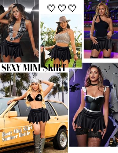 Avidlove Mini Skirt Flowy Stretchy Hem Sexy Y2k Asymmetrical Skirt with Drawstring Ruched Bow Beach Short Skirt2