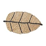 Bloomingville Seagrass Leaf Shaped Mat, Natural & Black Doormat