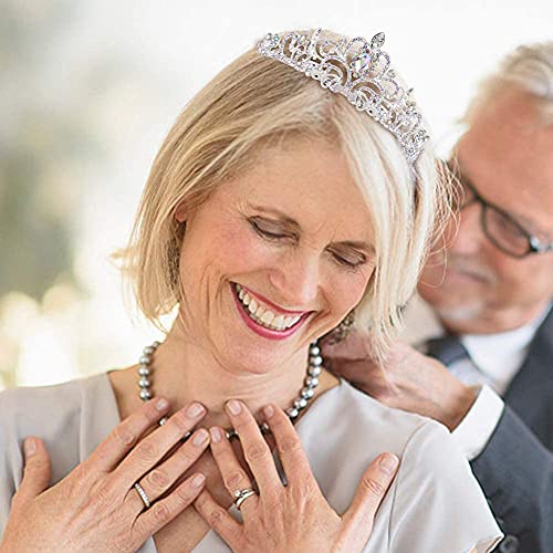 image for KICOSY Tiaras & Crowns - Crystal AB Rhinestone Princess Tiara for Wome